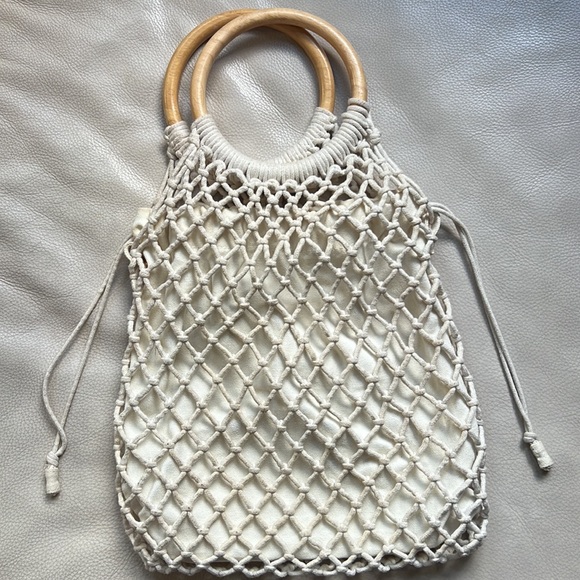 Banana Republic net drawstring top handle canvas bag - Picture 8 of 8